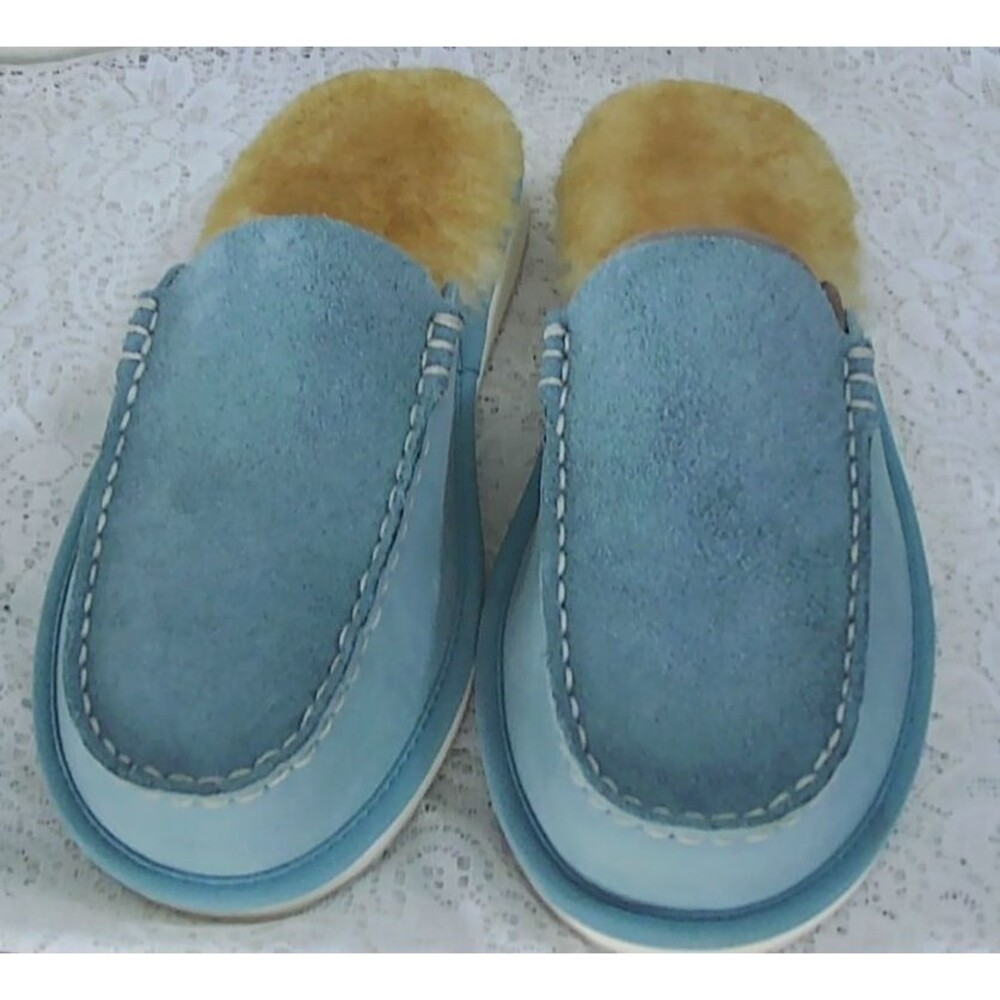 Woman's Slippers L.L.Bean Wicked Good Slipper Scuff 7 Med Teal/turquoise Color